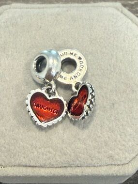 Pandora red enamel piece of my heart mother/daughter dangle